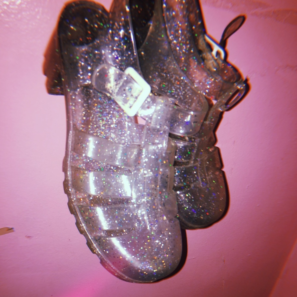 Glitter jelly sandals